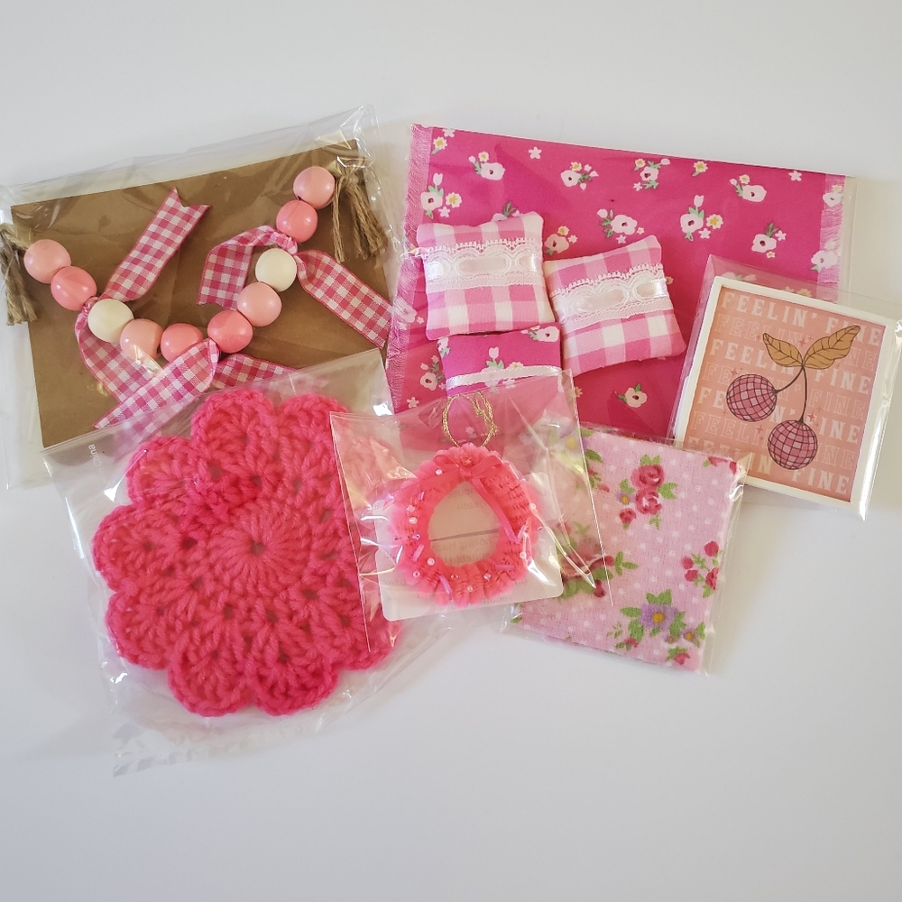 Miniature Dollhouse 1:12 Scale Decorative Accessory Bundle Pink Maileg